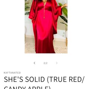 Vibrant Red Satin Kaftan